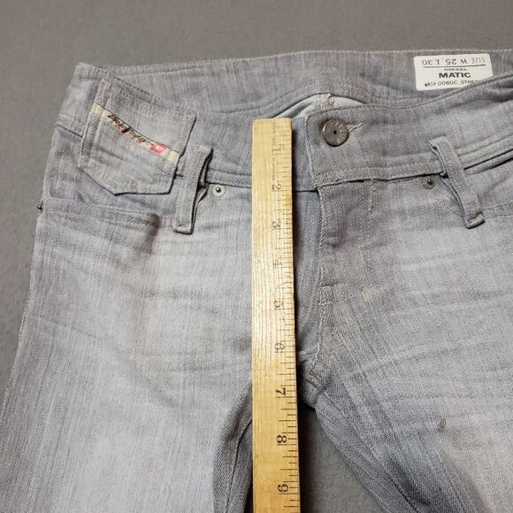 Diesel Industry -  Matic Jeans - Size 25 stretch metallic silver designs - Picture 15 of 16